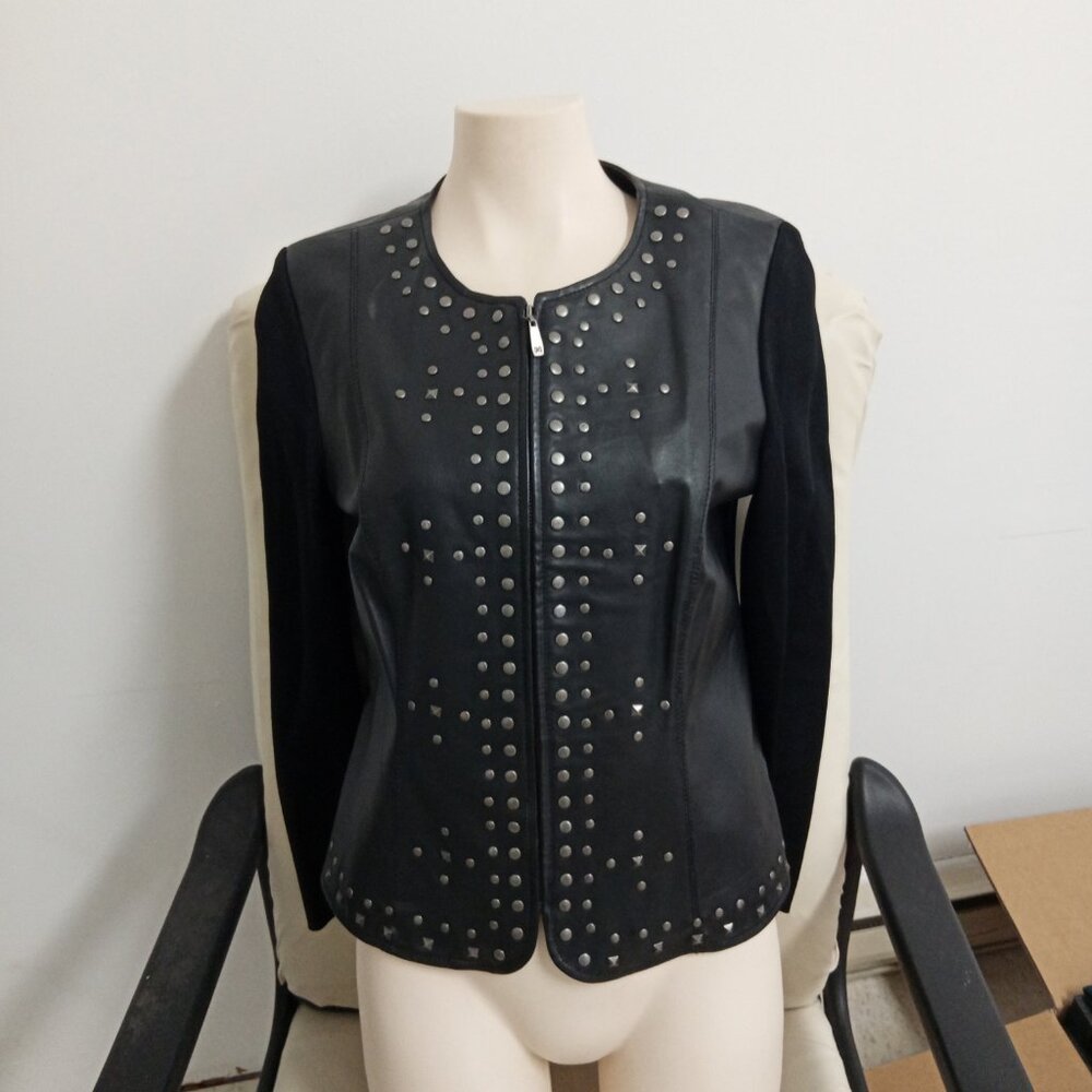 Studded leather jacket